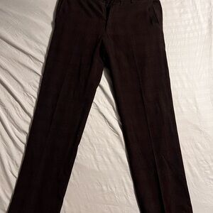 Elegant Men's Dark Brown/Burgundy Dress Pants